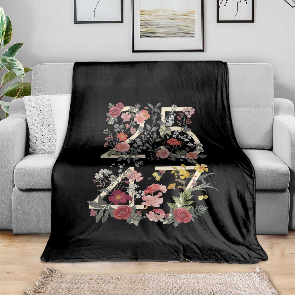 2547 Wildflower Floral Graphic Throw Blanket Subtle Coded 25th Amendment Political Satire Aesthetic