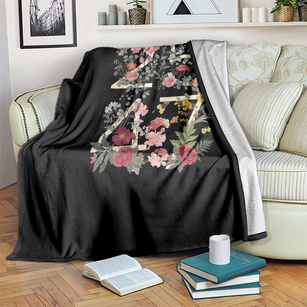 2547 Wildflower Floral Graphic Throw Blanket Subtle Coded 25th Amendment Political Satire Aesthetic