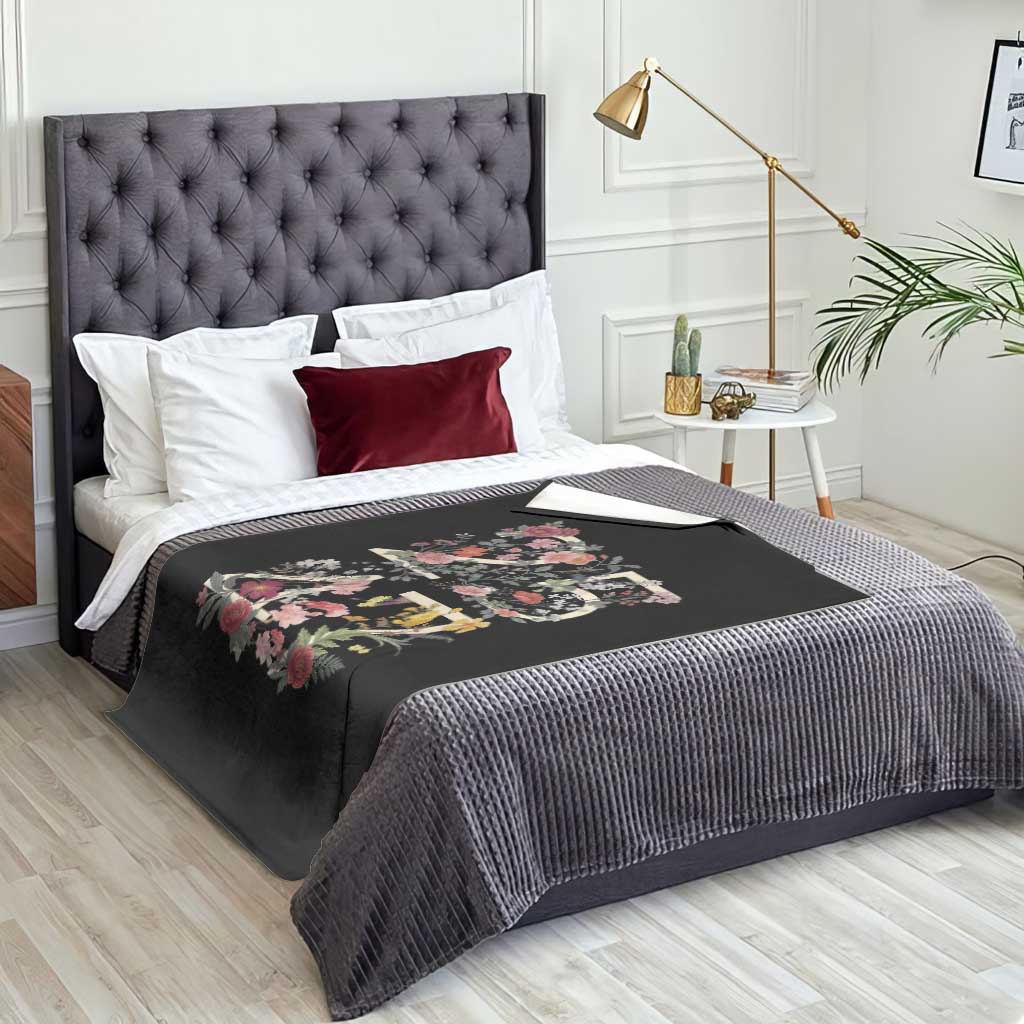2547 Wildflower Floral Graphic Throw Blanket Subtle Coded 25th Amendment Political Satire Aesthetic