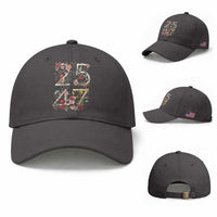 2547 Wildflower Floral Graphic Baseball Cap Subtle Coded 25th Amendment Political Satire Aesthetic