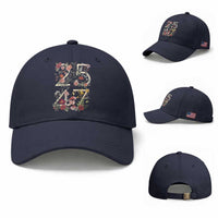 2547 Wildflower Floral Graphic Baseball Cap Subtle Coded 25th Amendment Political Satire Aesthetic