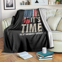 It's Time The 25th Amendment Throw Blanket Article II Red Hat Distressed American Flag Graphic