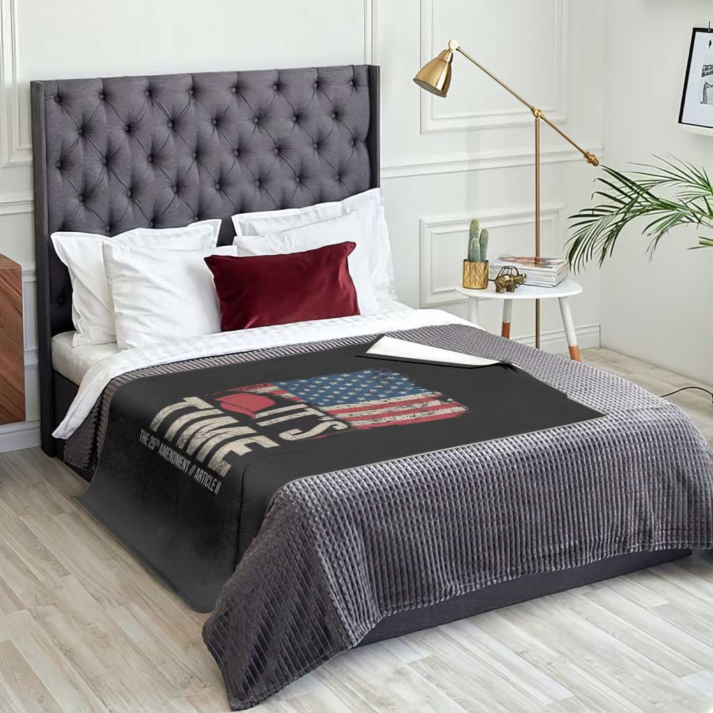 It's Time The 25th Amendment Throw Blanket Article II Red Hat Distressed American Flag Graphic