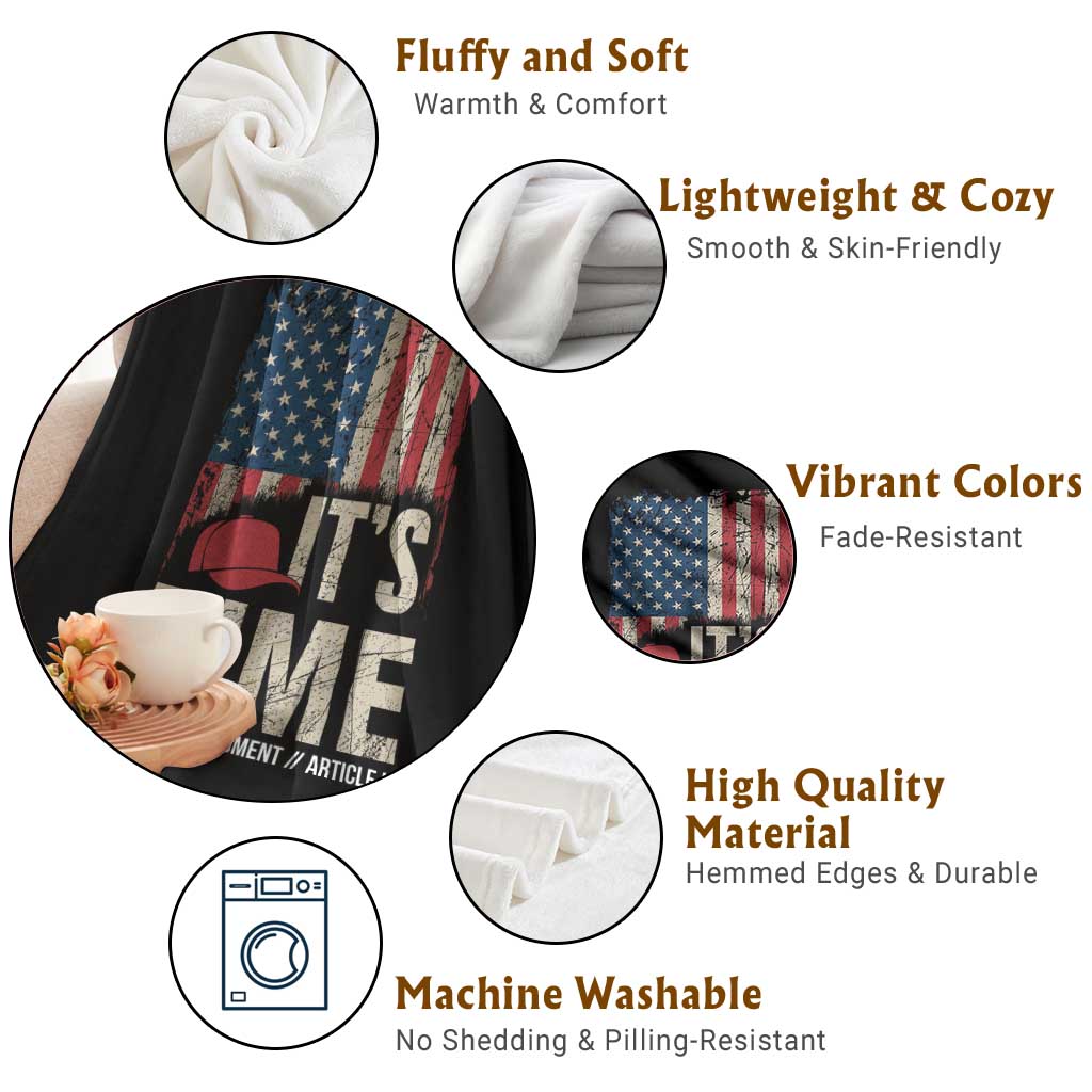It's Time The 25th Amendment Throw Blanket Article II Red Hat Distressed American Flag Graphic