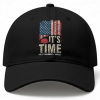 It's Time The 25th Amendment Baseball Cap Article II Red Hat Distressed American Flag Graphic