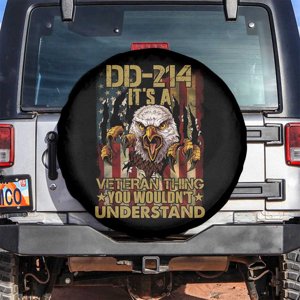 Veteran Spare Tire Cover DD-214 It's A Veteran Thing You Wouldn't Understand US Flag Bald Eagle