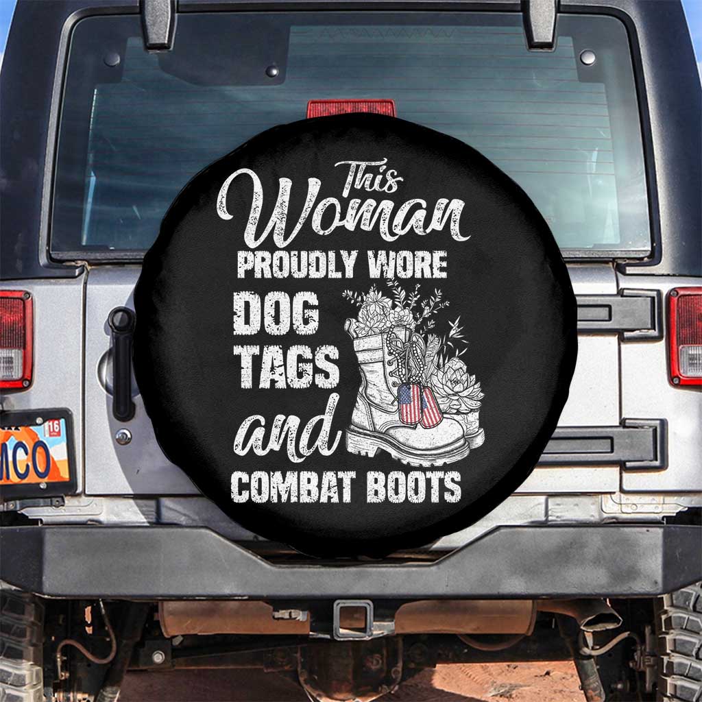 Female Veteran Spare Tire Cover This Woman Proudly Wore Dog Tags And Combat Boots Floral