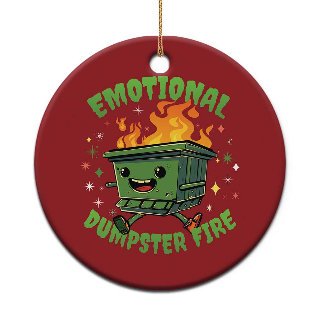 Emotional Dumpster Fire Christmas Ornament Funny Mental Health Retro Groovy - Wonder Print Shop