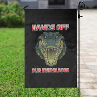 Hands Off Our Everglades Garden Flag Fierce Alligator Protest - Wonder Print Shop