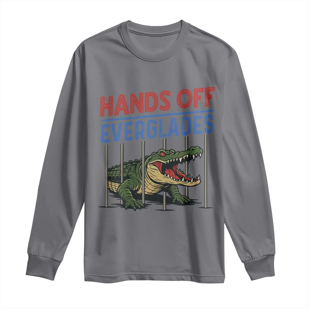 Hands Off Everglades Long Sleeve Shirt Alligator Protest - Wonder Print Shop