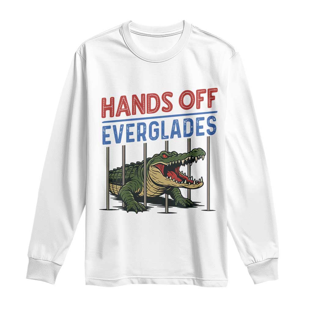 Hands Off Everglades Long Sleeve Shirt Alligator Protest - Wonder Print Shop