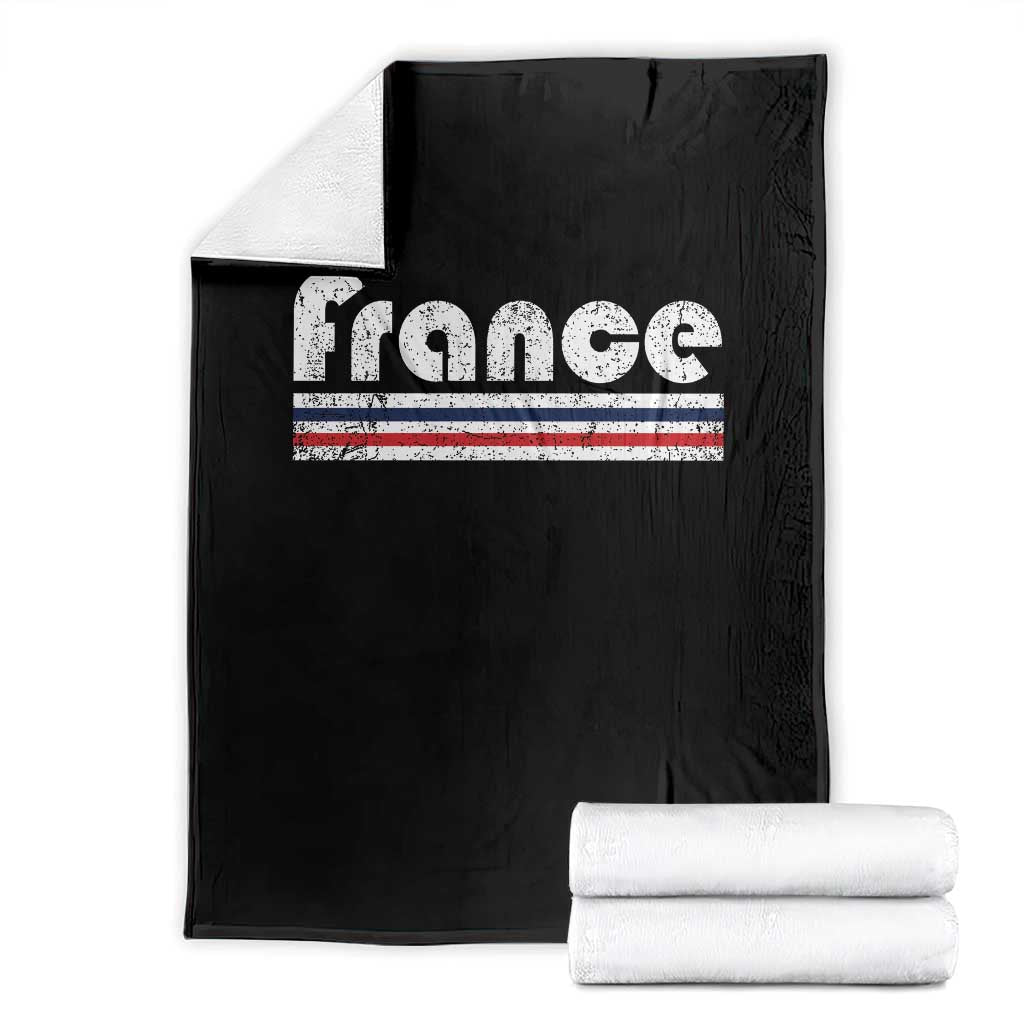 Vintage France Flag Distressed Retro Graphic Throw Blanket Patriotic French Heritage Pride Gift