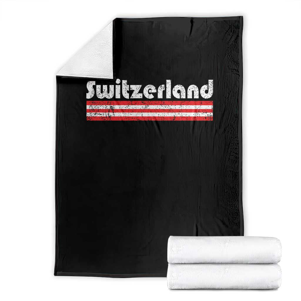 Vintage Switzerland Retro Distressed Graphic Throw Blanket Patriotic Swiss Heritage Pride Souvenir