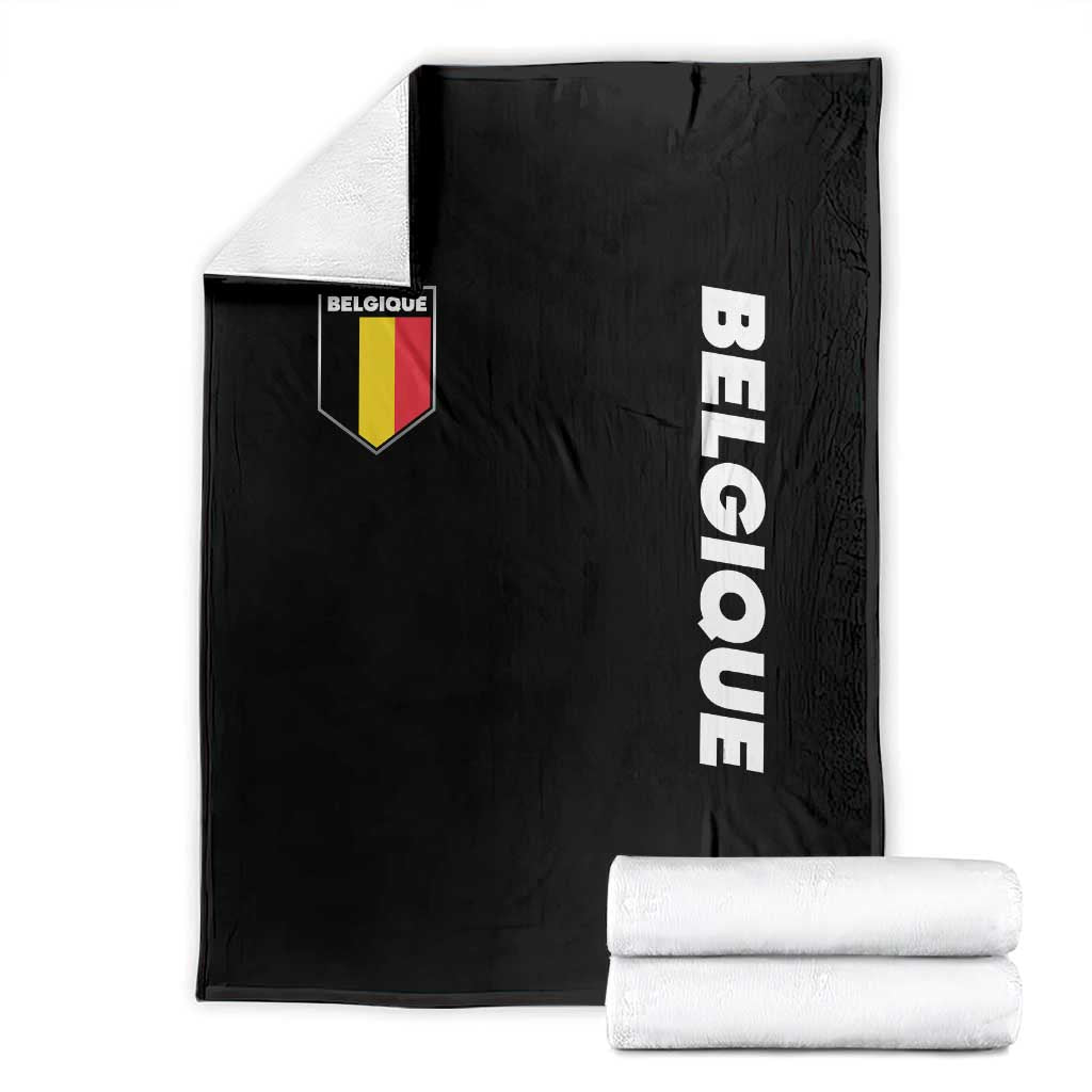 Belgique Belgium Flag Shield Minimalist Graphic Throw Blanket French Belgian Pride and European Heritage Souvenir