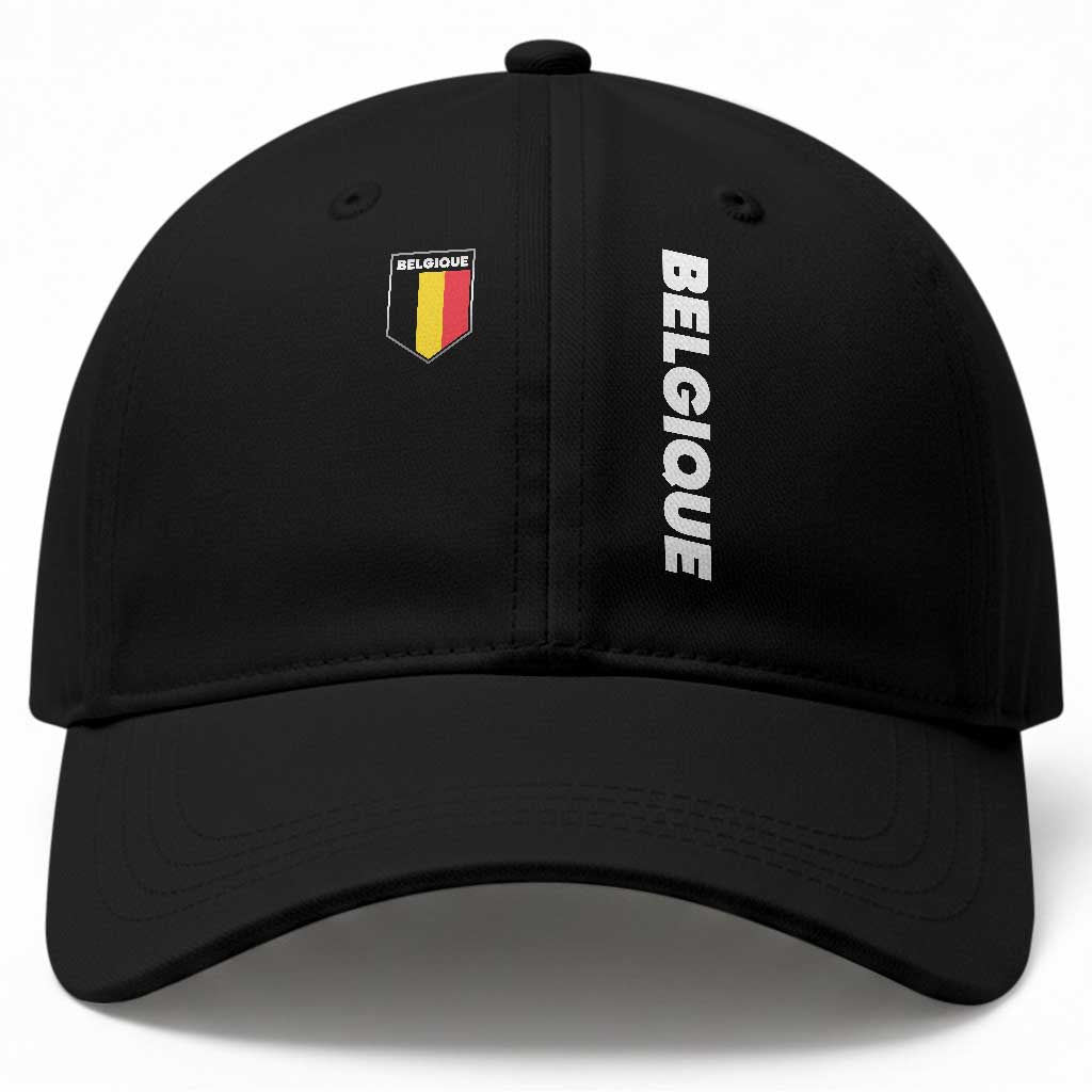 Belgique Belgium Flag Shield Minimalist Graphic Baseball Cap French Belgian Pride and European Heritage Souvenir