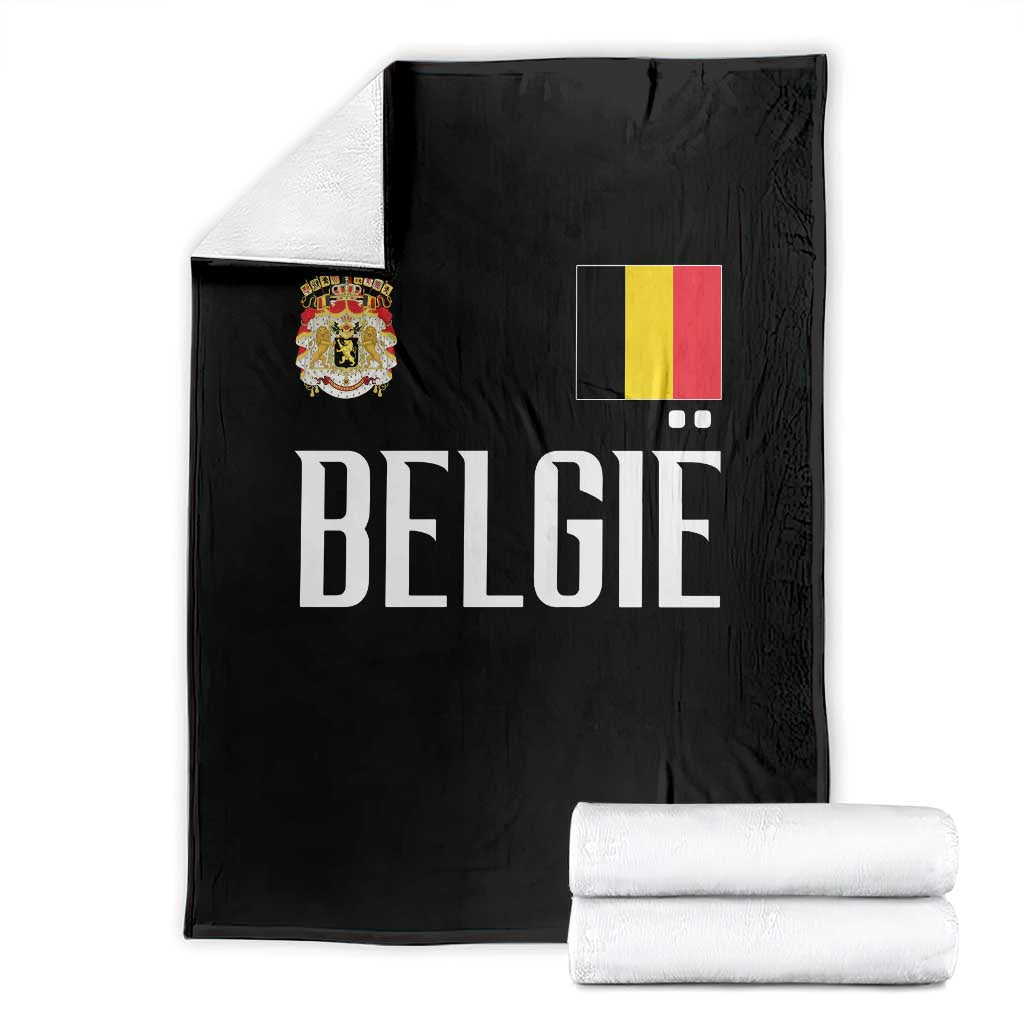 Royal Coat of Arms Belgie Crest Graphic Throw Blanket Traditional Belgium Belgian Flag and Lion Heritage Pride Gift