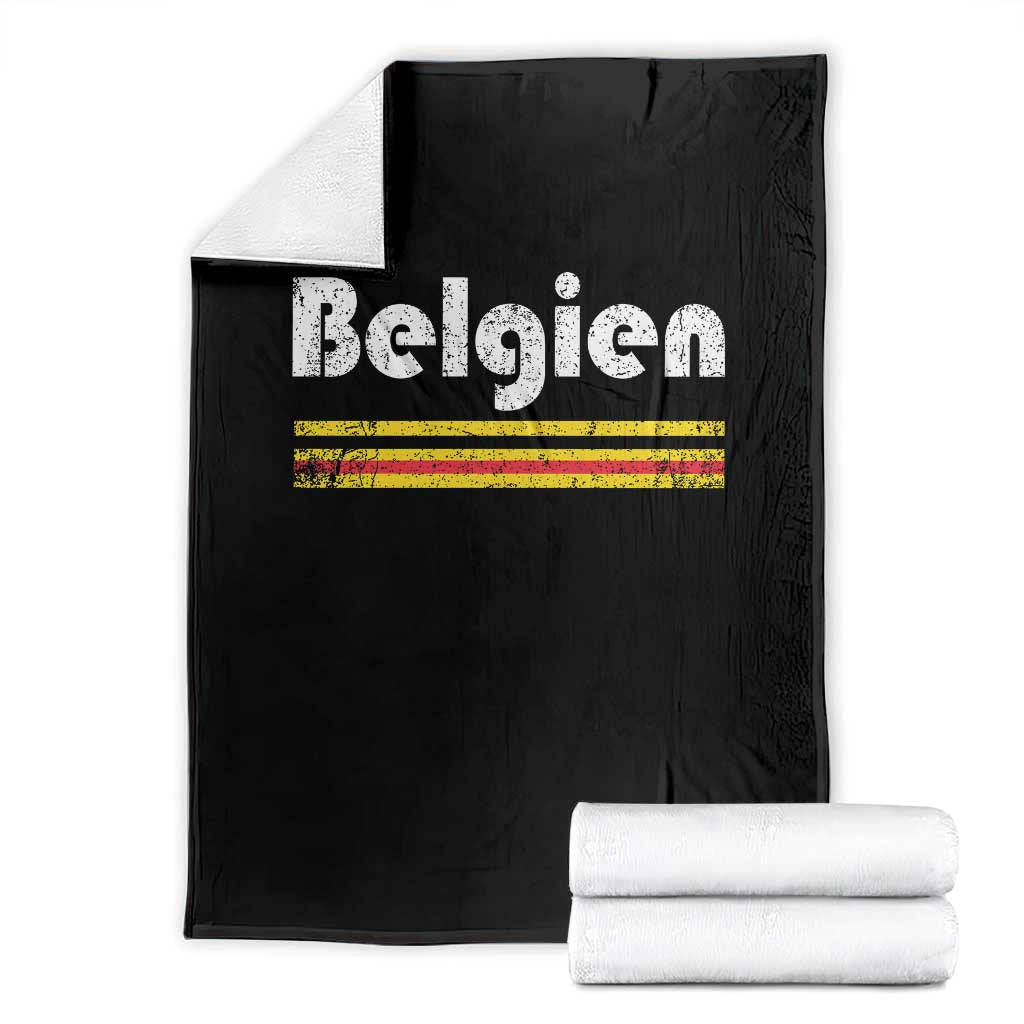 Retro Belgien Belgium Flag Distressed Graphic in German Throw Blanket Proud Belgian Heritage and Country Roots Pride Gift