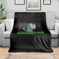 Funny Lizard Lizard Lizard Throw Blanket Weirdcore Gecko Meme - Wonder Print Shop