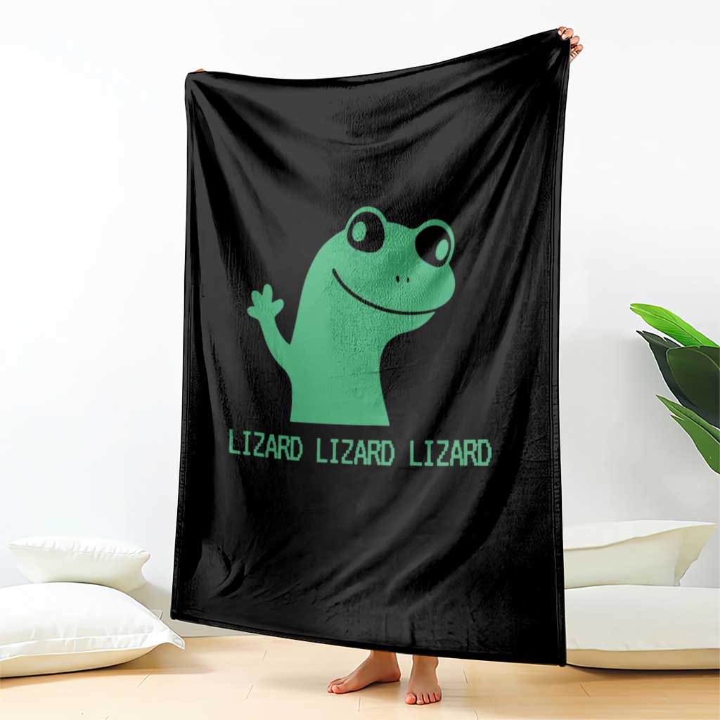 Funny Lizard Lizard Lizard Throw Blanket Weirdcore Gecko Reptile Meme - Wonder Print Shop