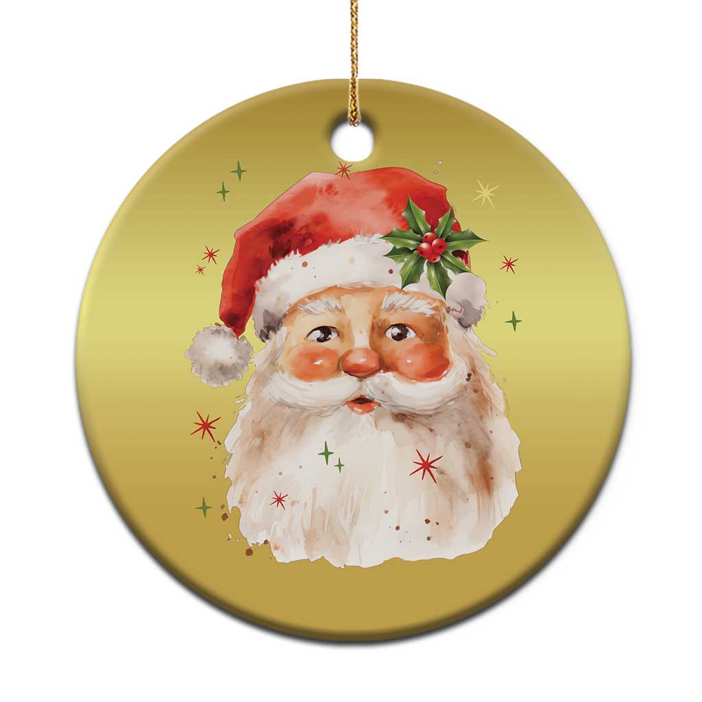 Retro Vintage Christmas Santa Claus Face Xmas Old Fashioned Christmas Ornament - Wonder Print Shop