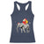 Christmas Santa Riding Elephant Racerback Tank Top Xmas Tree Light Funny Festive