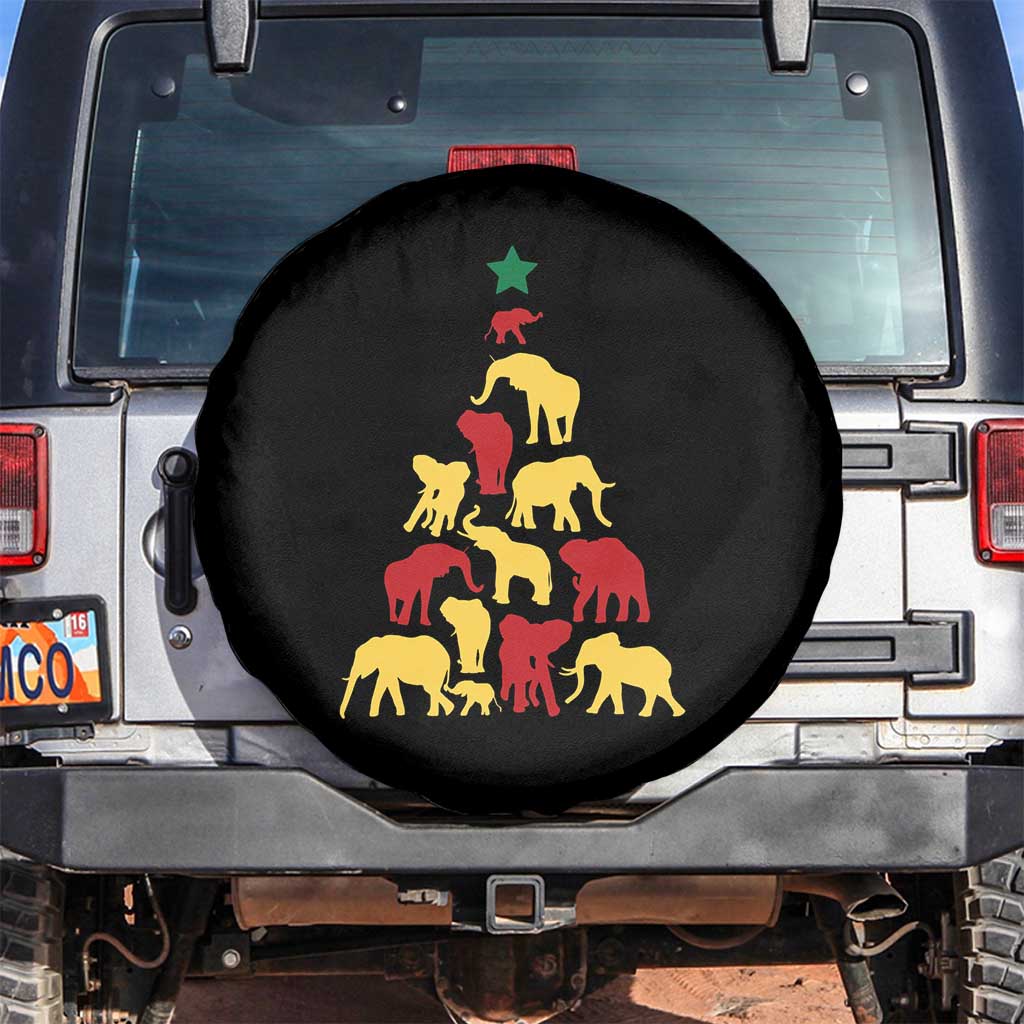 South Africa Elephant Christmas Tree Spare Tire Cover Safari Animals Xmas