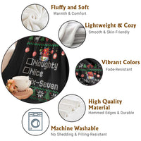 Funny 67 Christmas Checklist Throw Blanket Naughty Nice Six Seven Meme Holiday - Wonder Print Shop