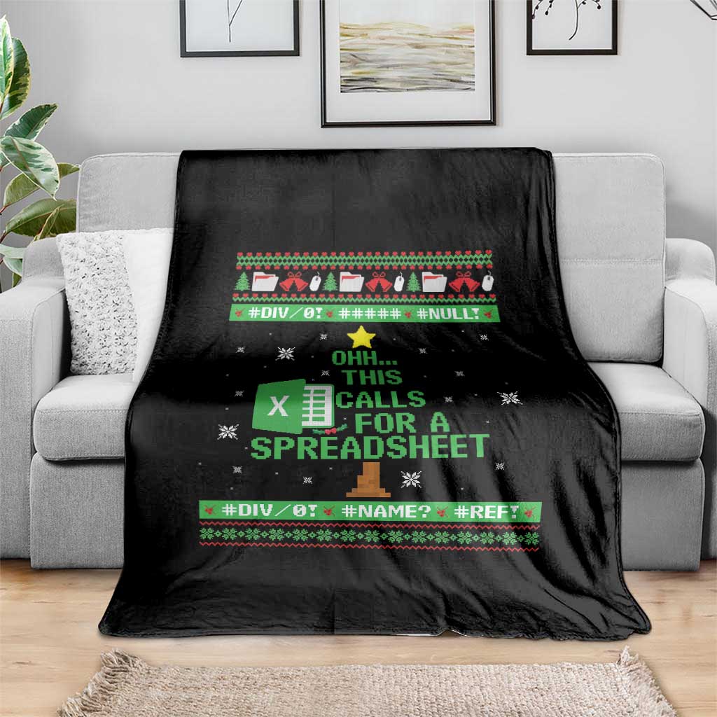 Funny Excel Christmas Tree Throw Blanket This Calls for a Spreadsheet Xmas DIV0 Errors - undefined