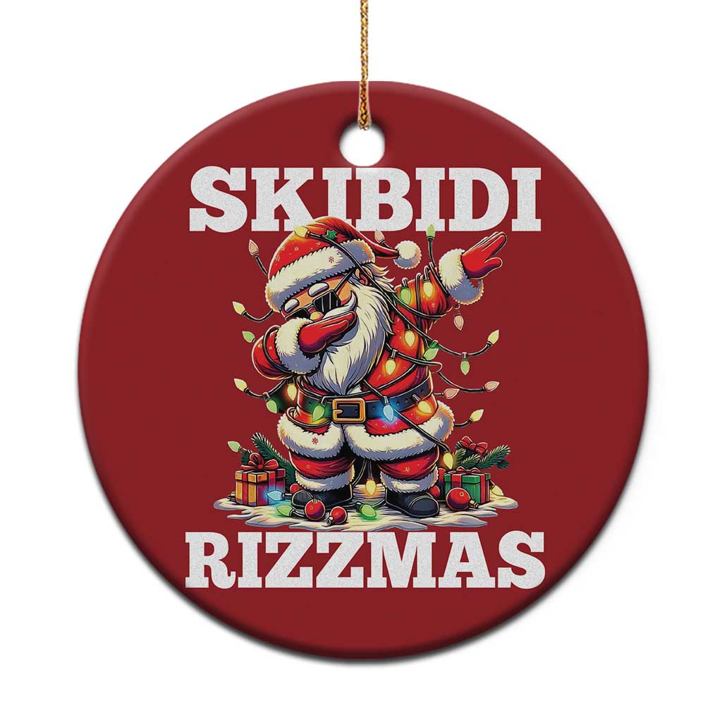 Funny Dabbing Santa Rizz Xmas Christmas Ornament Skibidi Rizzmas Xmas Lights - Wonder Print Shop