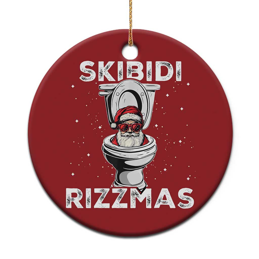 Funny Santa Rizz Xmas Christmas Ornament Skibiti Toilet Rizzmas - Wonder Print Shop