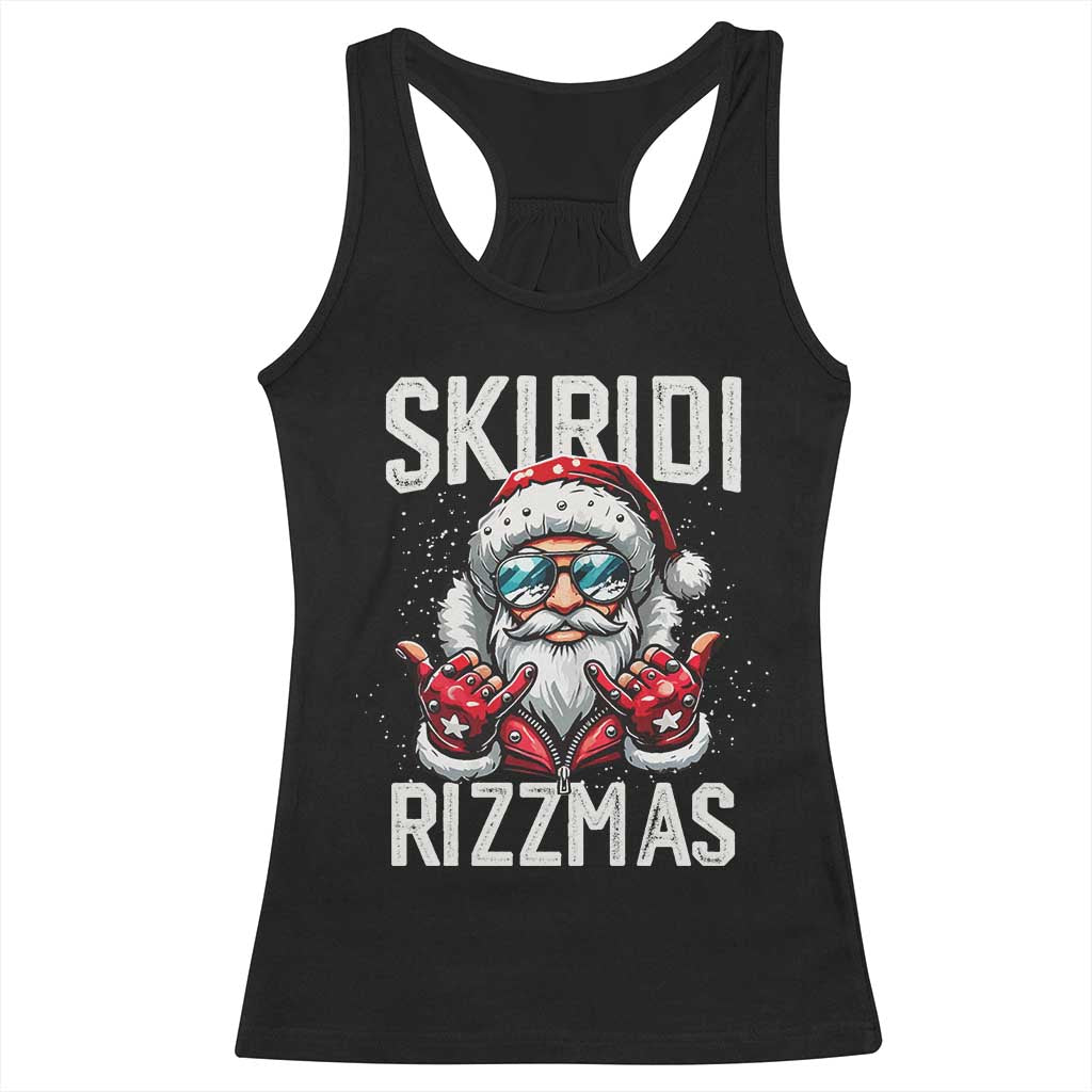 Christmas Bruh Racerback Tank Top Green Xmas Santa Hat Festive Vibe