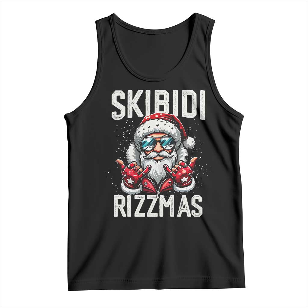 Funny Santa Rizz Christmas Tank Top Skibidi Rizzmas Gen Alpha Slang Cool Santa