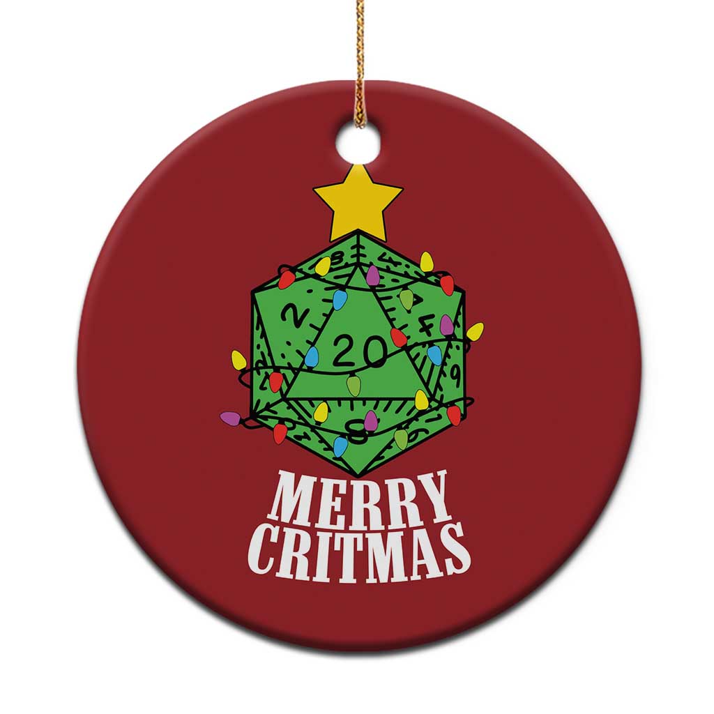 Xmas Gamer Christmas Ornament Merry Critmas D20 RPG Gaming Xmas Tree - Wonder Print Shop