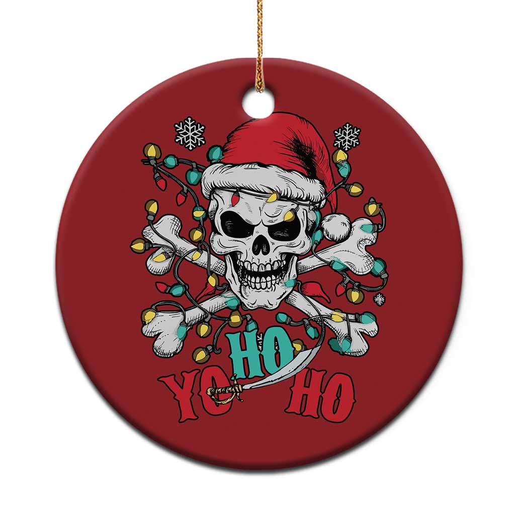 Xmas Pirate Skull Christmas Ornament Yo Ho Ho Boat Cruise Xmas Crossbones - Wonder Print Shop