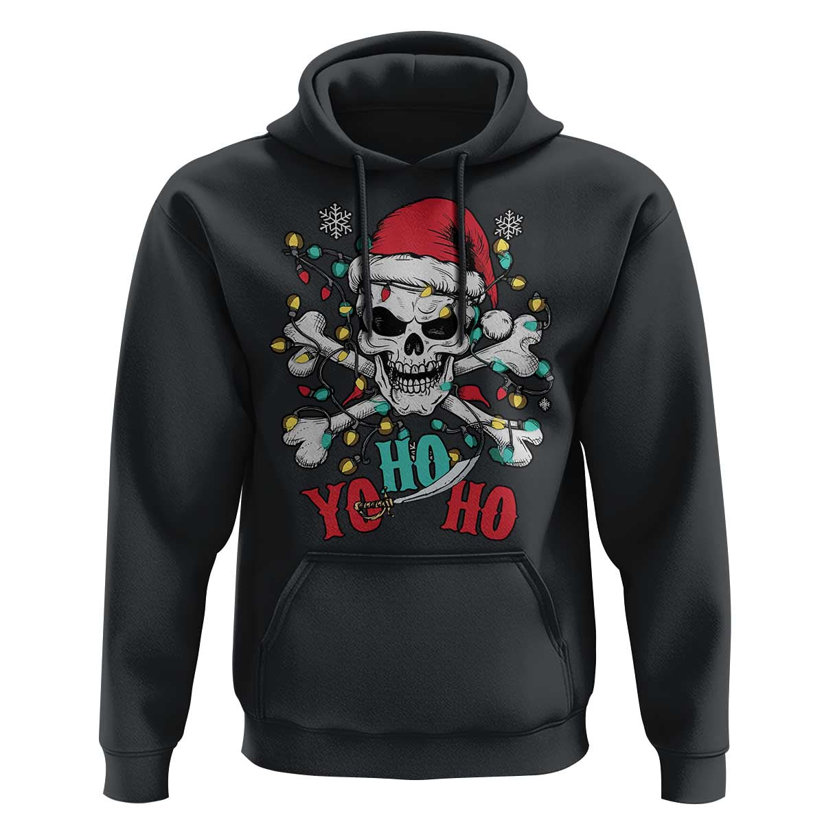 Christmas Pirate Skull Hoodie Yo Ho Ho Boat Cruise Xmas Crossbones