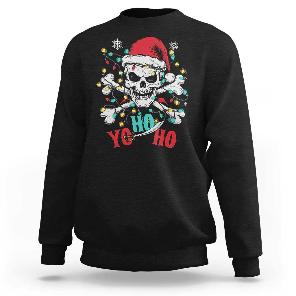 Christmas Pirate Skull Sweatshirt Yo Ho Ho Boat Cruise Xmas Crossbones - Wonder Print Shop