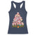 Cute Pink Pigs Christmas Tree Racerback Tank Top Funny Farmer Xmas Lights Festive Vibe