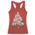 Cute Pink Pigs Christmas Tree Racerback Tank Top Funny Farmer Xmas Lights Festive Vibe