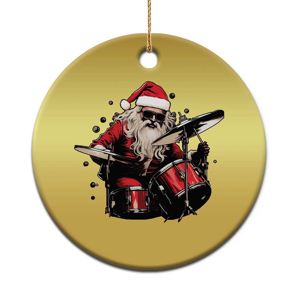 Funny Rock'n Roll Santa Claus Christmas Ornament Cool Drummer Festive Christmas - Wonder Print Shop