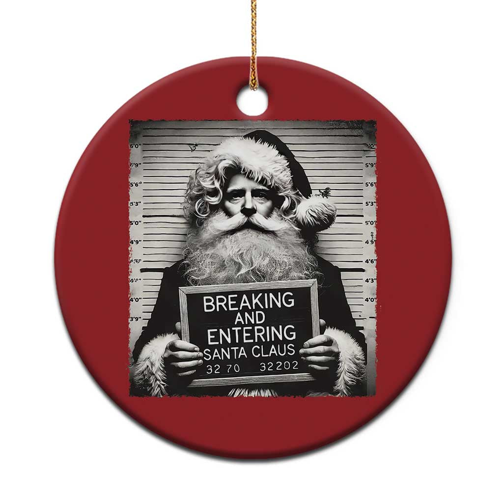 Funny Santa Mugshot Christmas Ornament Naughty Xmas Festive Vibe - Wonder Print Shop