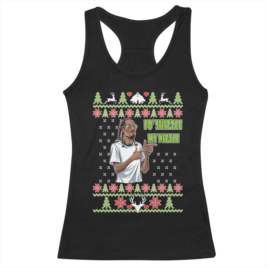 Funny Rapper Meme Christmas Racerback Tank Top Fo Shizzle My Nizzle