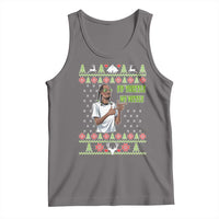 Heather gray tank top with festive rapper meme graphic and 'FO' SHIZZLE' text
