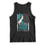 Cervical Cancer Awareness Tank Top Teal And White Ribbon American Flag Support