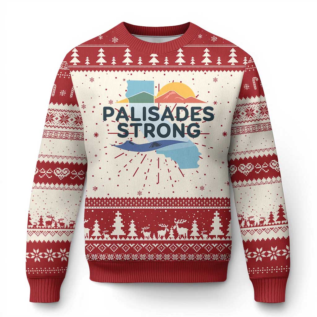 Palisades Strong Knitted Sweatshirt Support California LA Relief