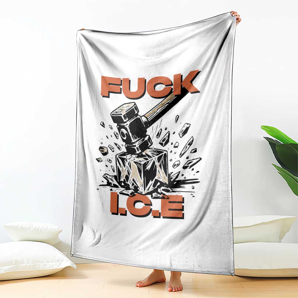 Crush Ice Protest Graphic Throw Blanket Sledgehammer Smash Against Ice Political Resistance