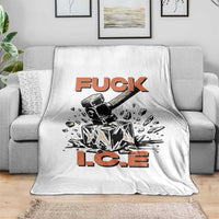 Crush Ice Protest Graphic Throw Blanket Sledgehammer Smash Against Ice Political Resistance