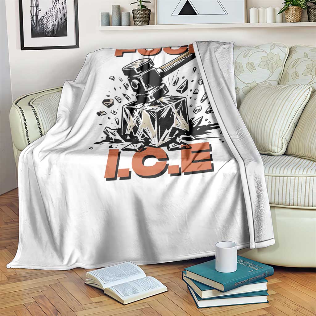 Crush Ice Protest Graphic Throw Blanket Sledgehammer Smash Against Ice Political Resistance