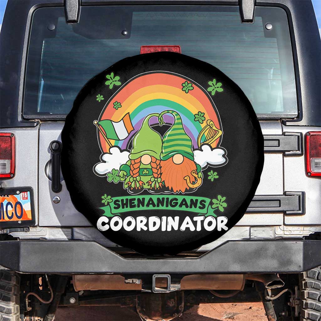 Cute St Patricks Day Spare Tire Cover Shenanigans Coordinator Gnomes Rainbow