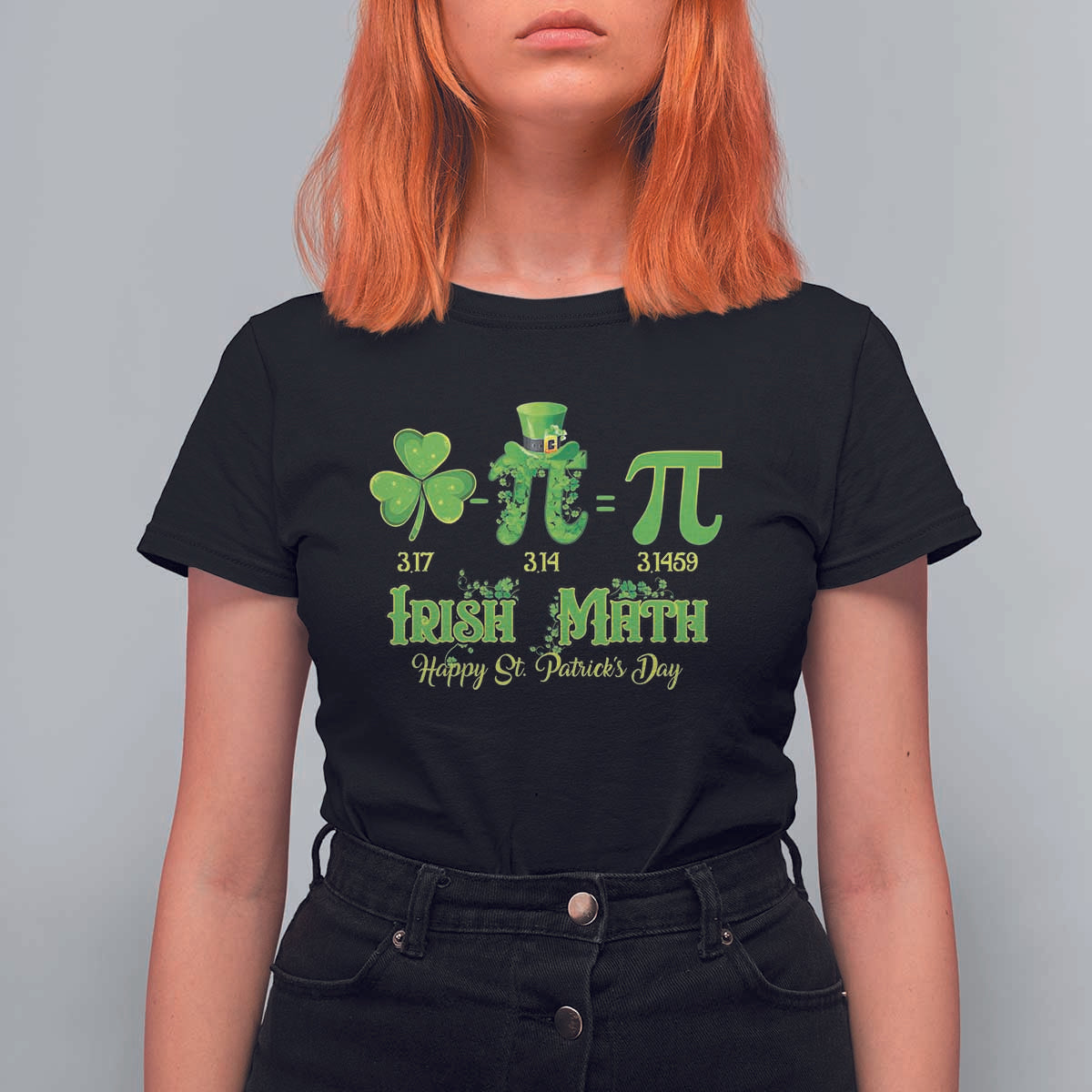 Funny Teacher St Patricks Day T Shirt For Women Irish Math 3.14 Pi Shamrock Teacher Happy  Day - Wonder Print Shop