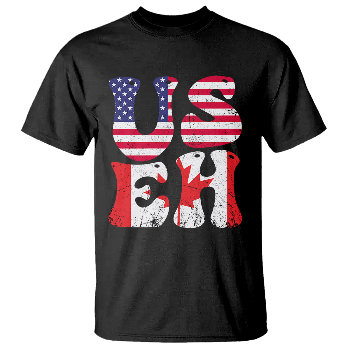 America Canada T Shirt Funny US EH Canadian American Flag Canada's Day Maple Leaf - Wonder Print Shop